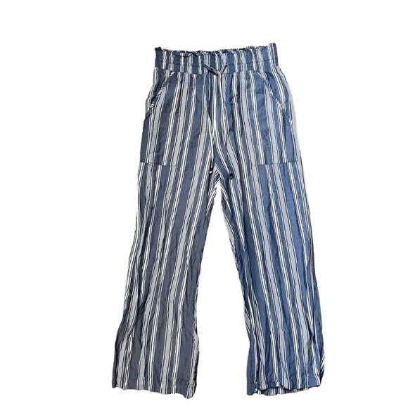 Blue and white striped wide leg Abercrombie & Fitch pants XS - Picture 3 of 8